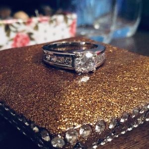 Simulated Diamond Engagement Ring